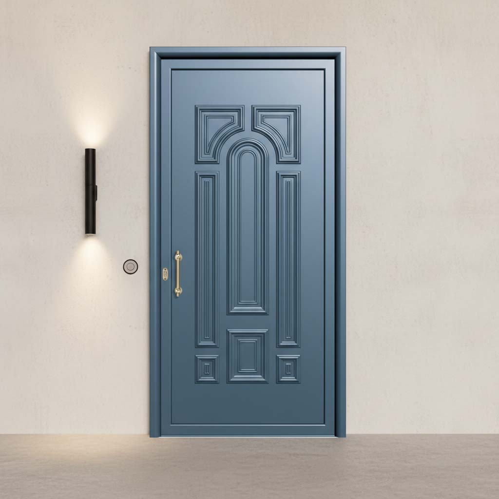 Πόρτα Αλουμινίου 23 - Πρεσαριστό Σχέδιο Σε Απόχρωση RAL (24 Σημεία)